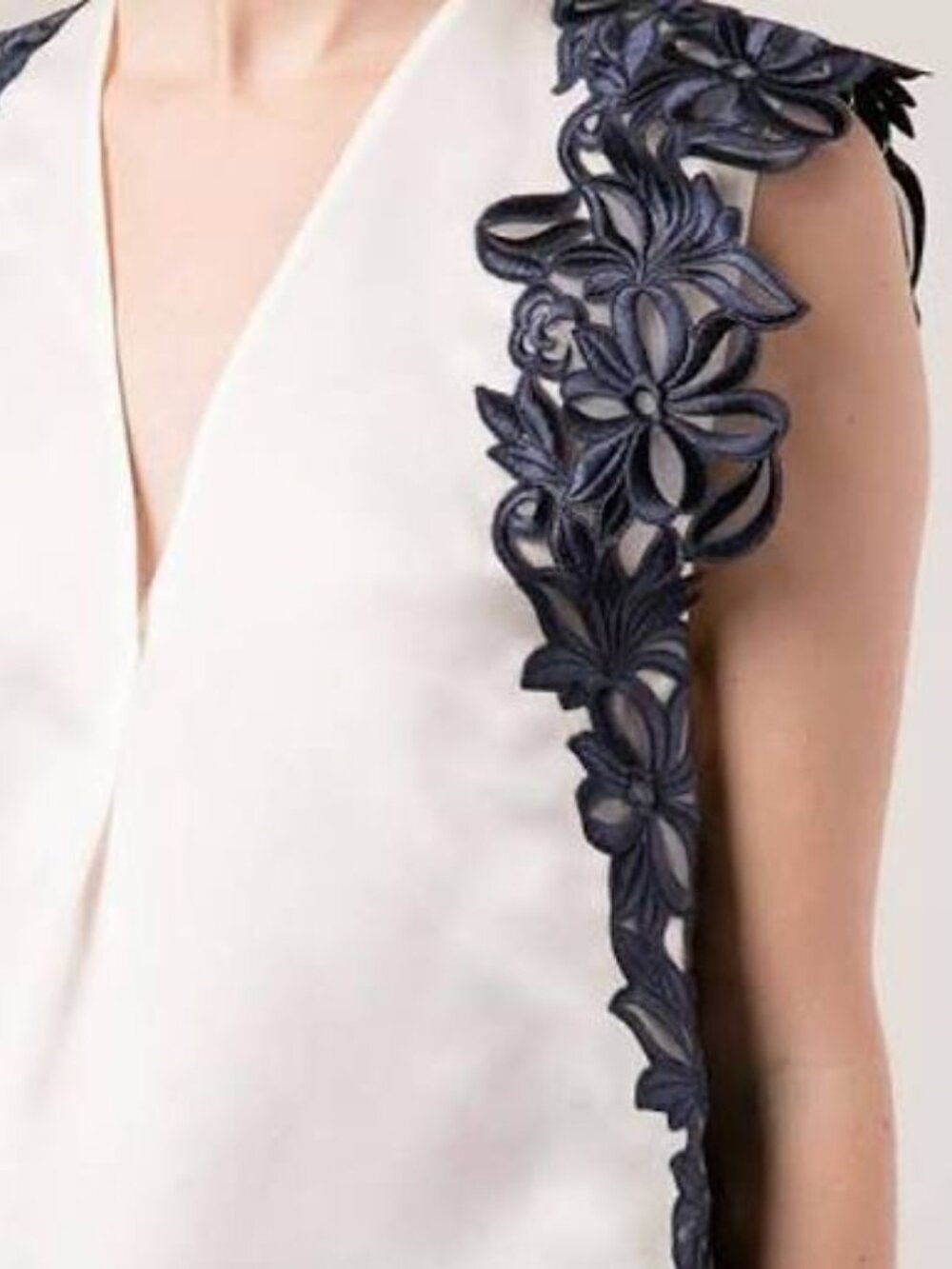 3.1 Phillip Lim Sleeveless Lace-Detailed 100% Silk Blouse Size 4
